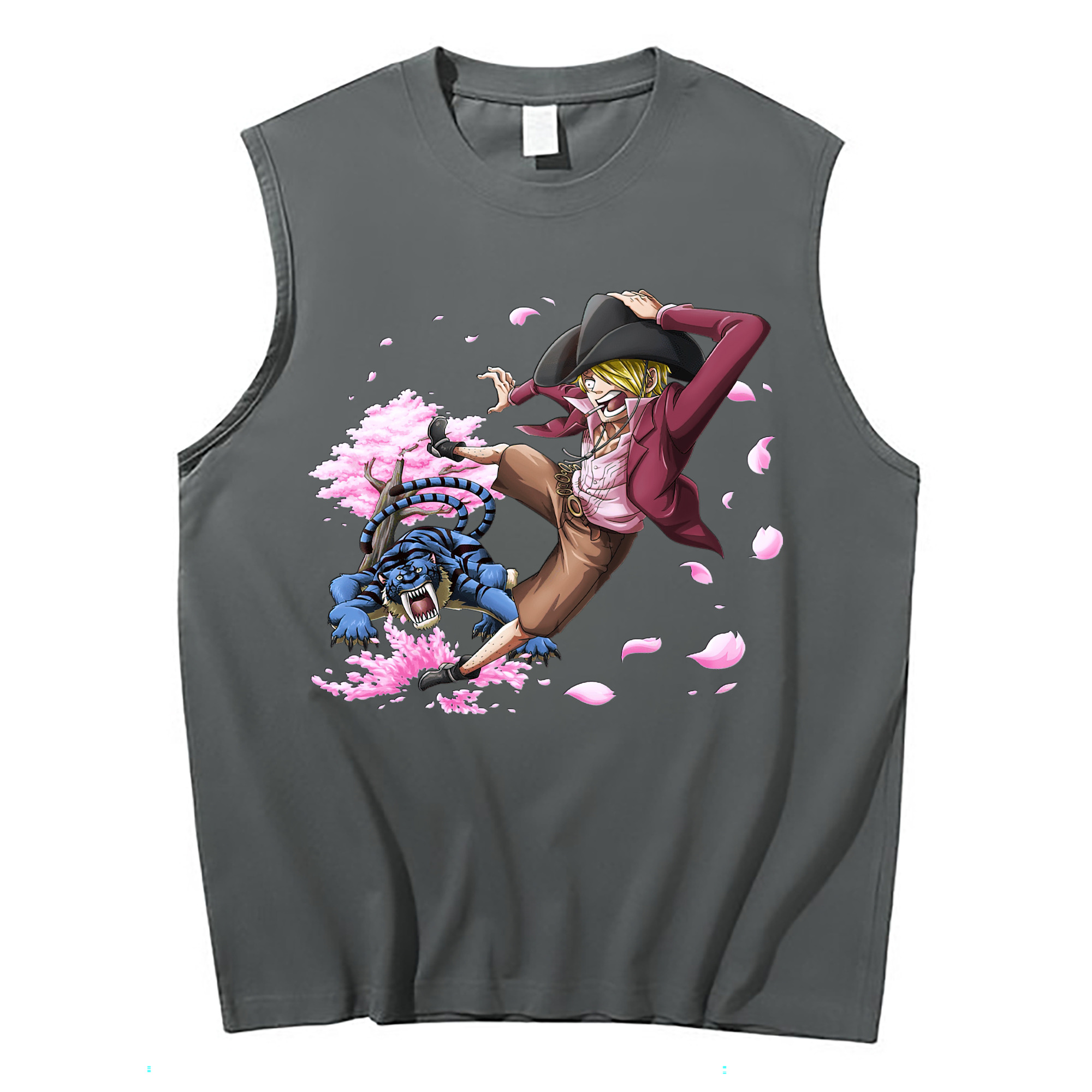 （画像用） ワンピース サンジ ONE PIECE Sanji コットン100％タンクトップ（フロントプリント）